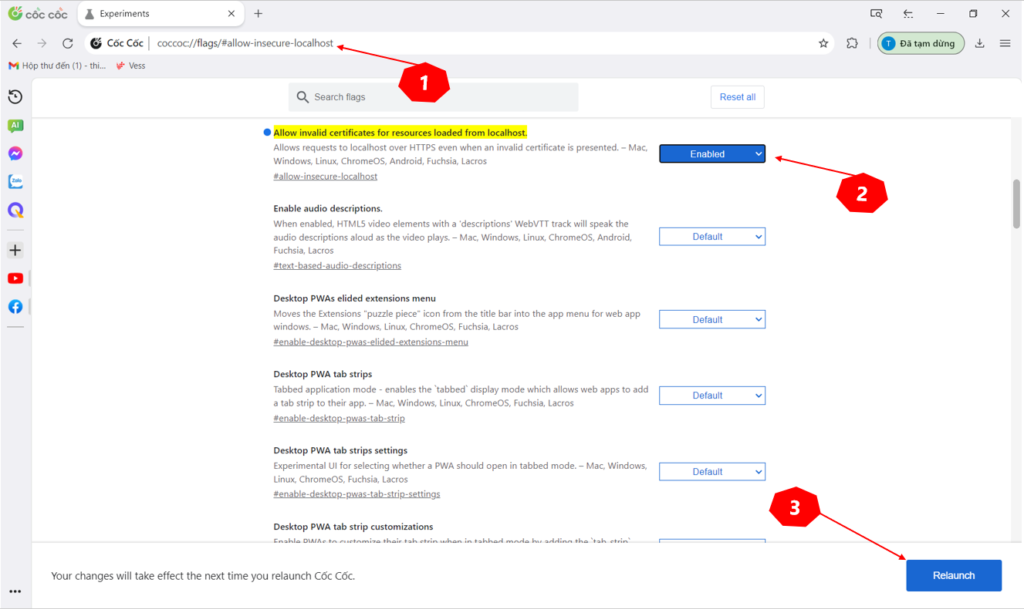 Cấu hình chrome://flags trên trình duyệt Cốc Cốc
